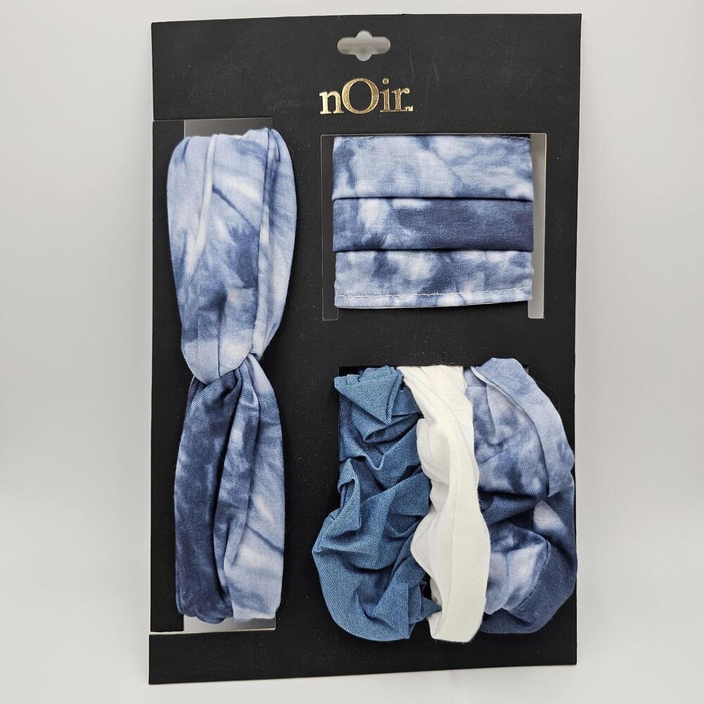 Noir 5 Piece Tye-Die Headband Scrunchies And‎ Mask